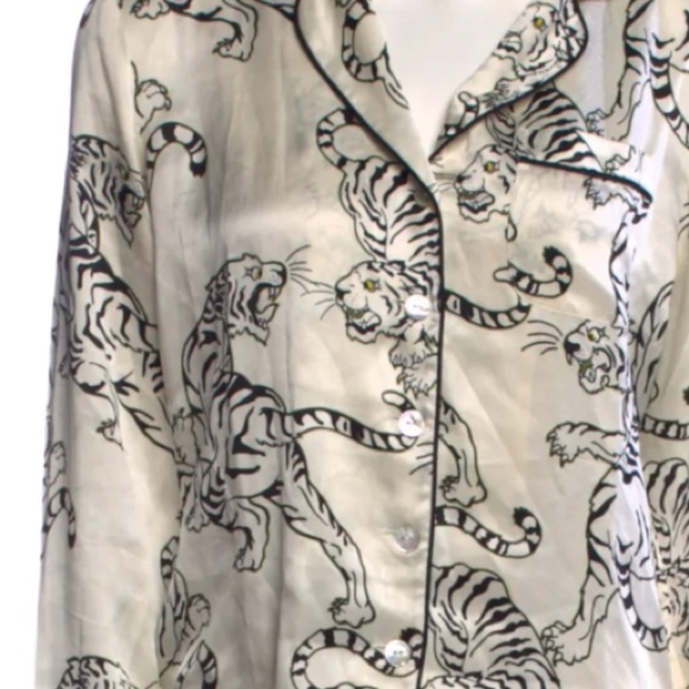 Olivia von Halle silk tiger button up shirt or dress